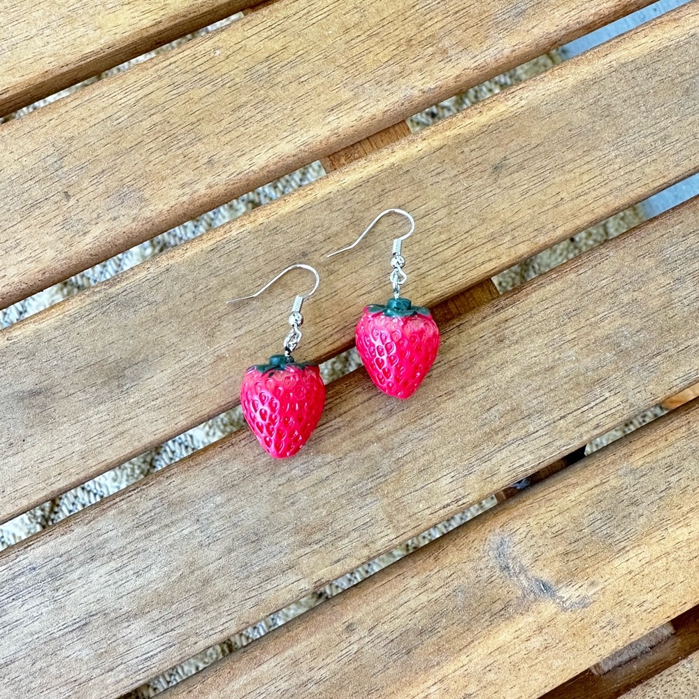 Handmade strawberry earrings